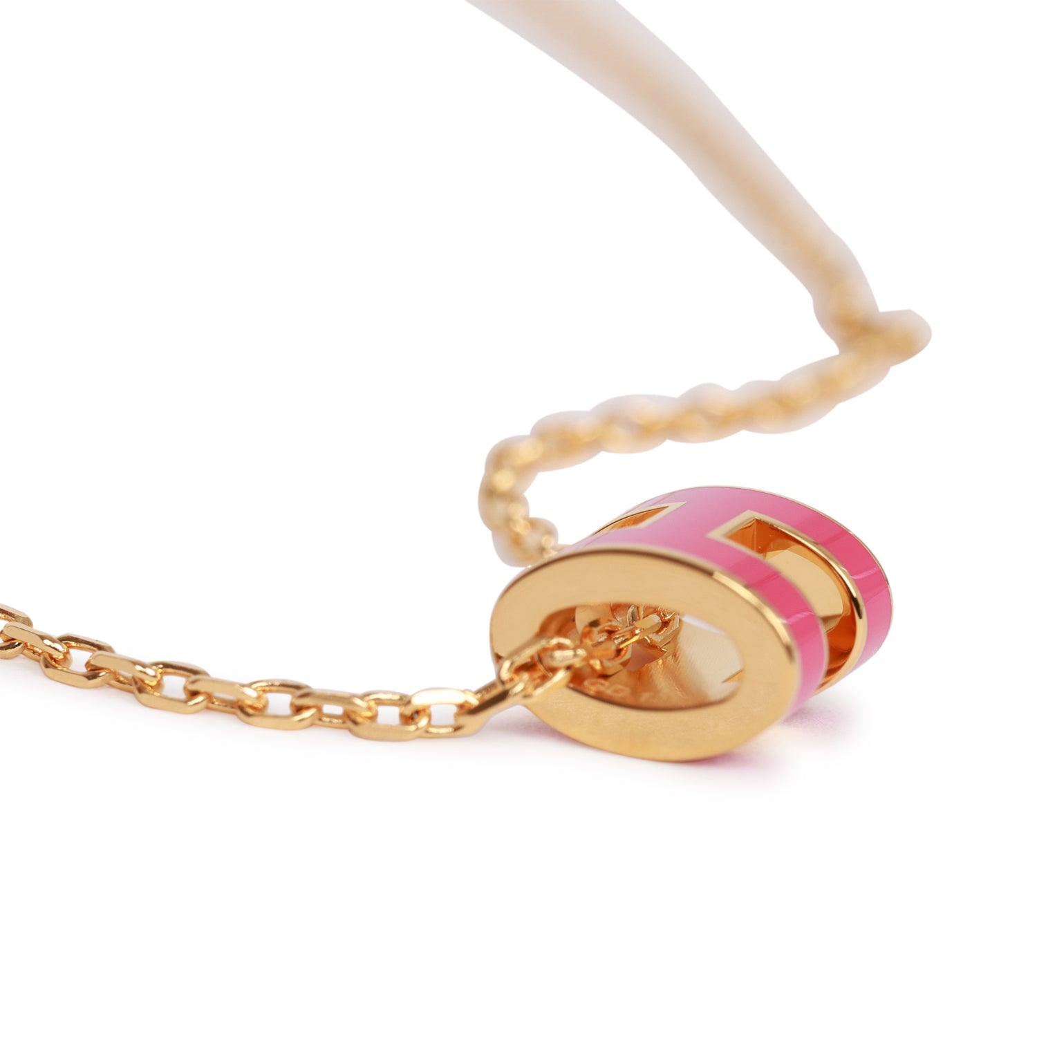 Hermes Rose Extreme Mini Pop H Pendant Necklace