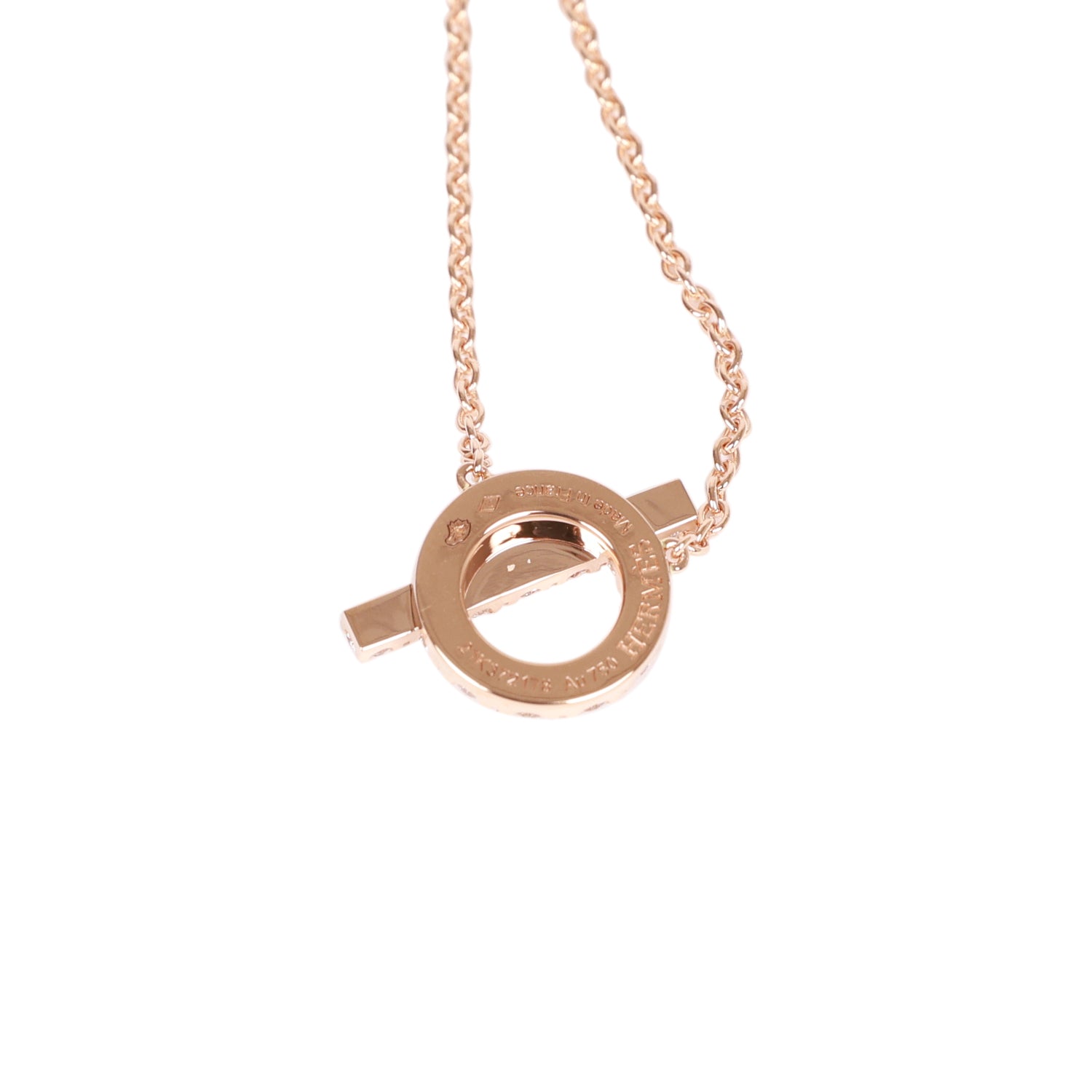Hermes 18k Rose Gold Diamond Finesse Pendant Bracelet