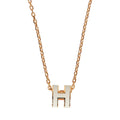Hermes White Mini Pop H Pendant Necklace