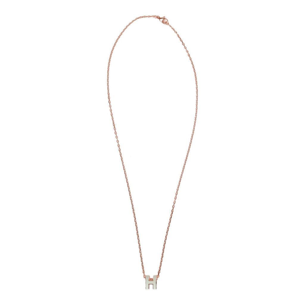 Hermes Bleu Zephyr Mini Pop H Pendant Necklace