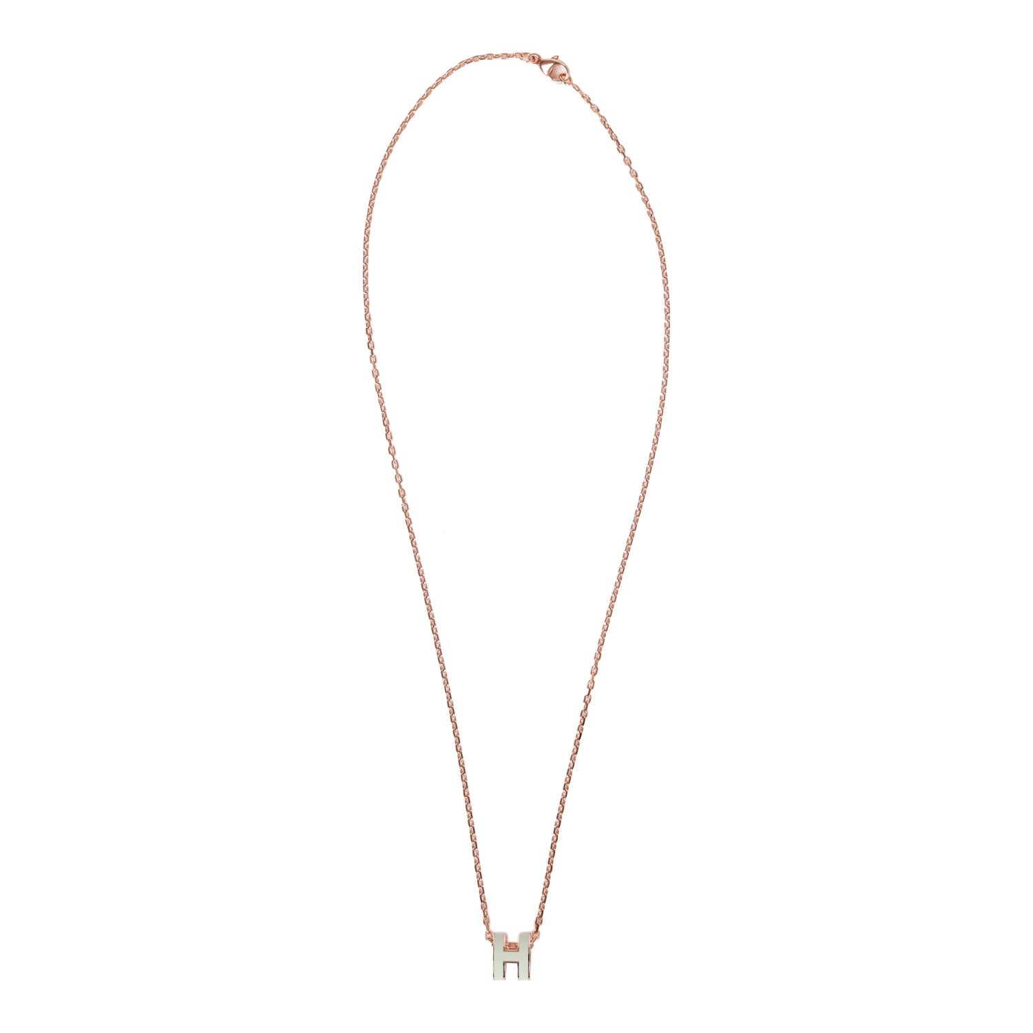 Hermes Bleu Zephyr Mini Pop H Pendant Necklace