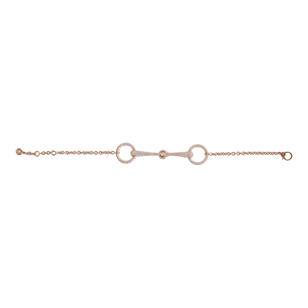 Hermes 18k Rose Gold Diamond Filet d'Or Very Small Bracelet
