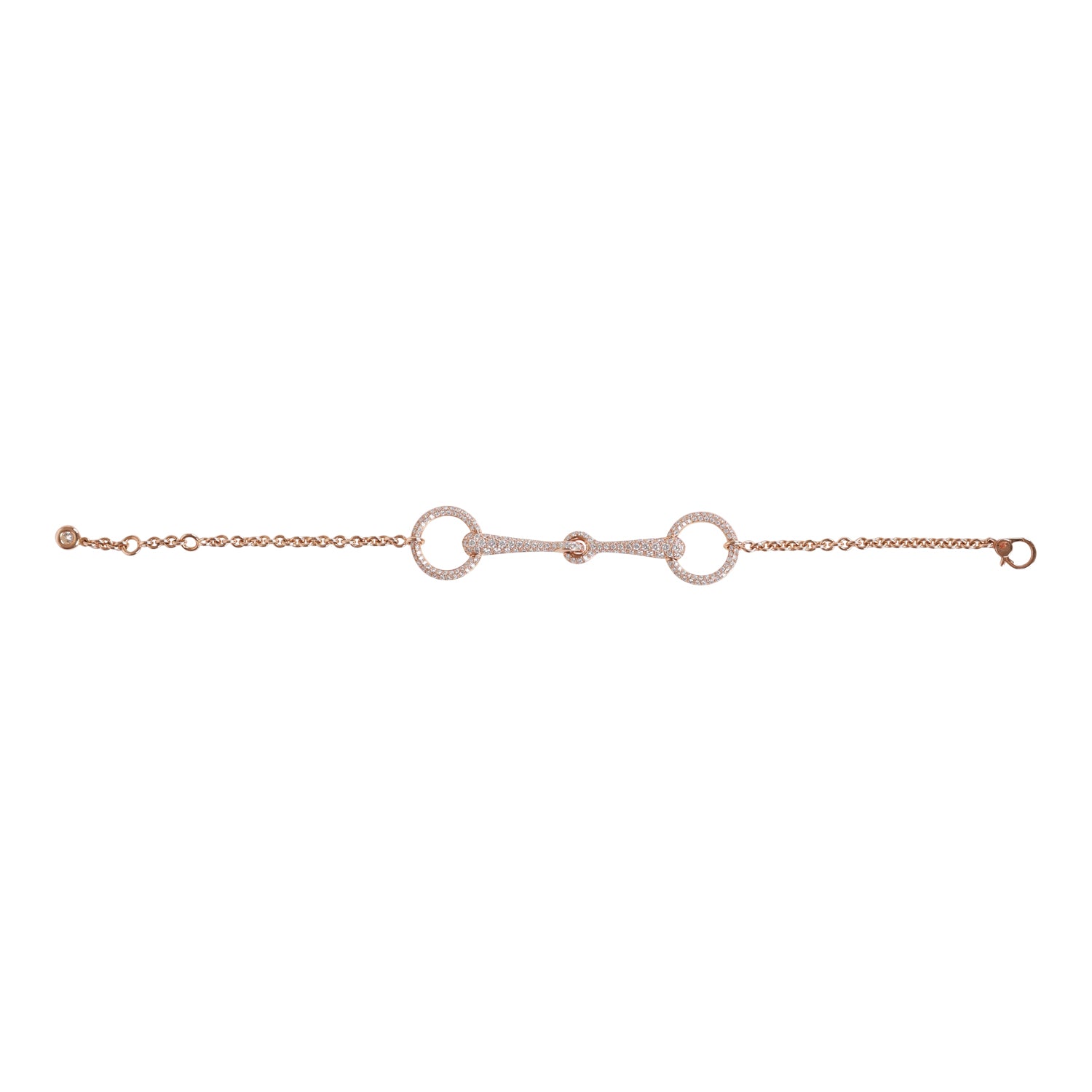 Hermes 18k Rose Gold Diamond Filet d'Or Very Small Bracelet
