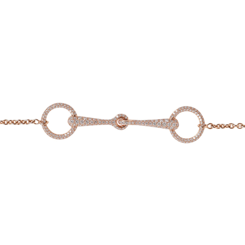 Hermes 18k Rose Gold Diamond Filet d'Or Very Small Bracelet