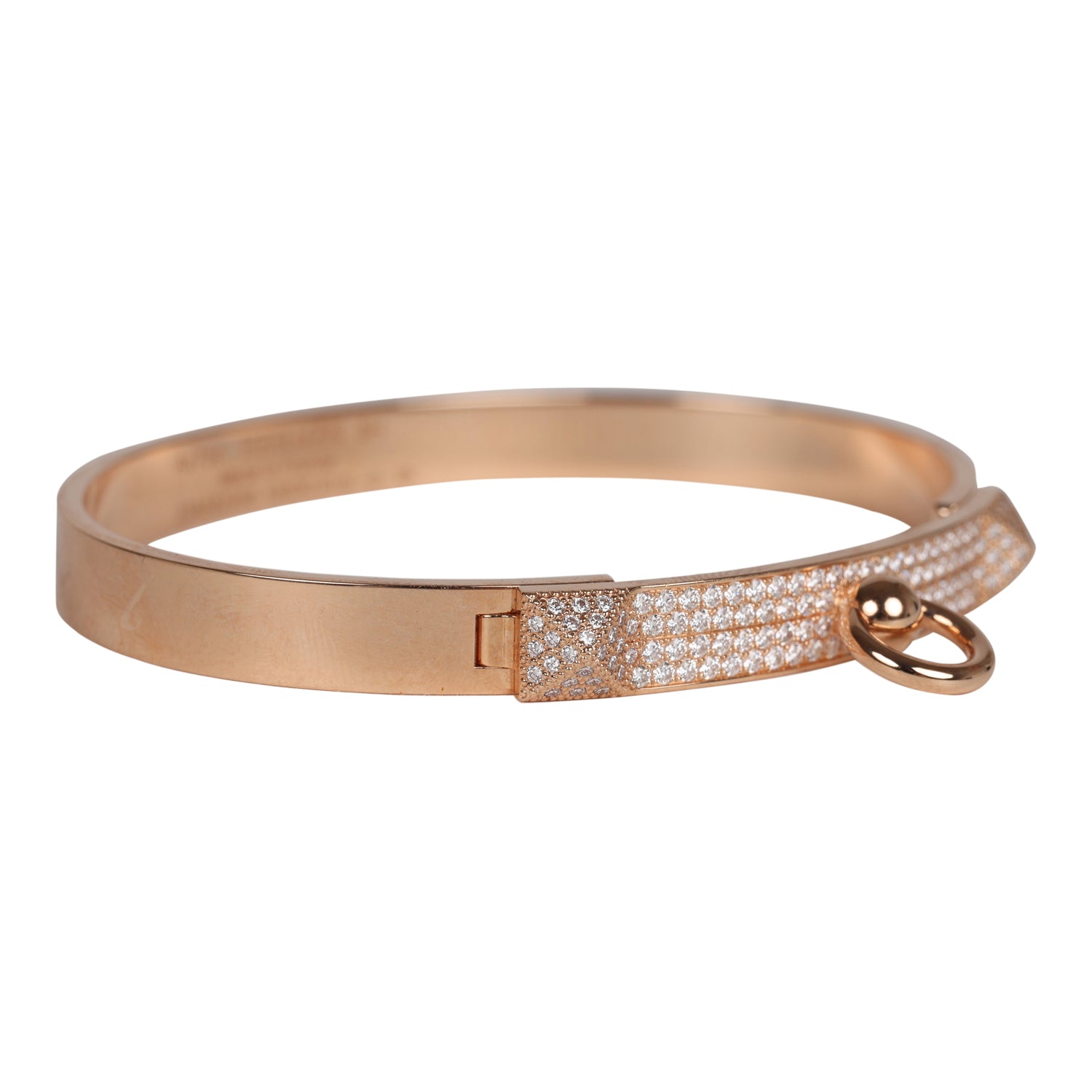 Hermes Collier De Chien CDC Bracelet Rose Gold and White Diamonds