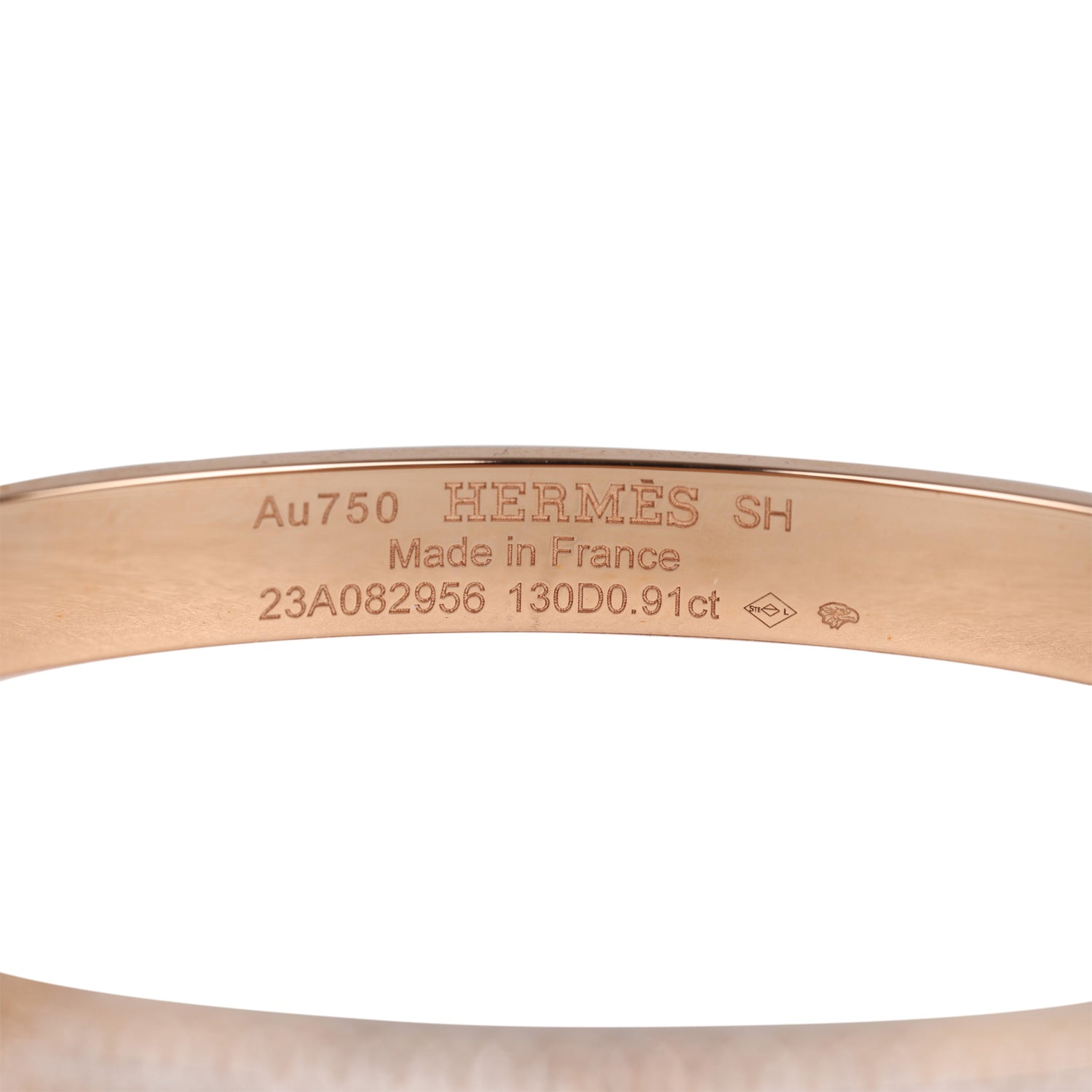 Hermes Collier De Chien CDC Bracelet Rose Gold and White Diamonds