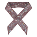 Hermes "Les Cles A Pois" Marron Silk Twilly Pair