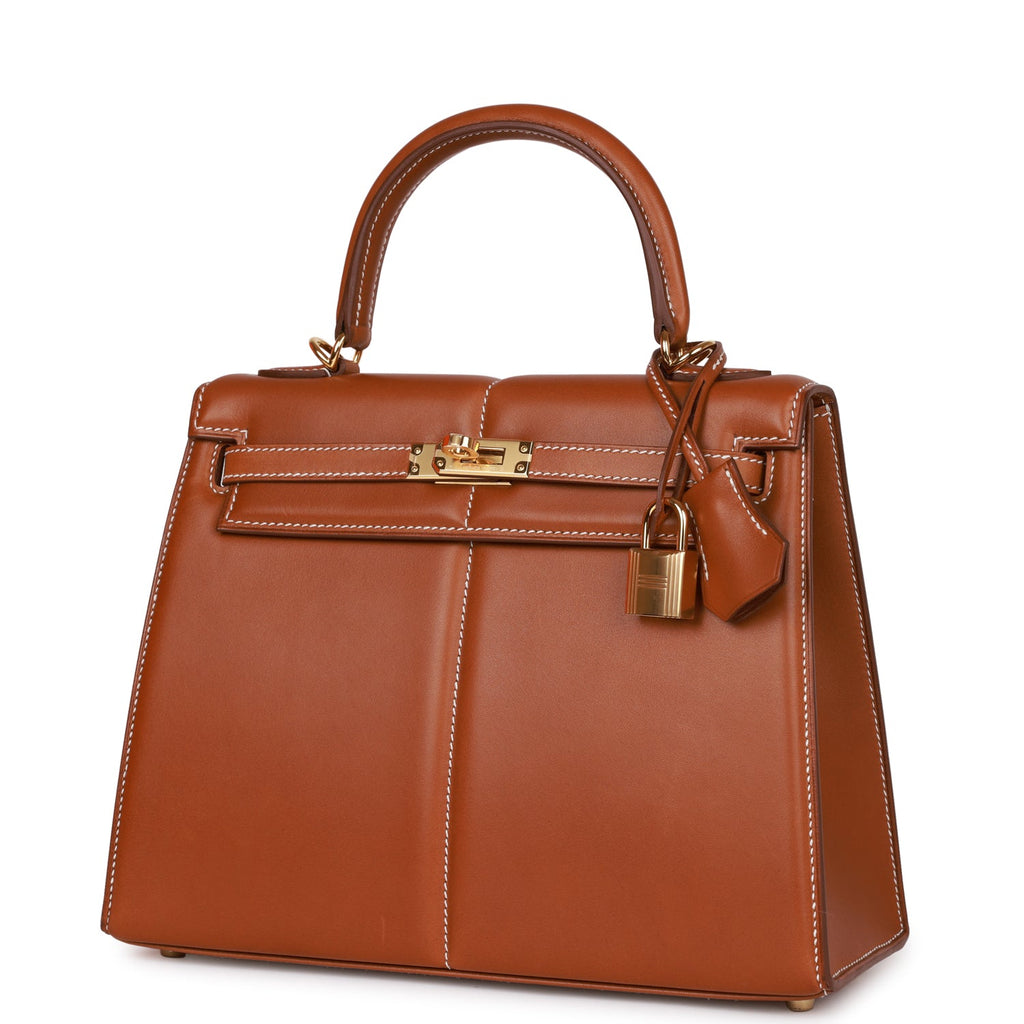 Hermes Padded Kelly 25 Fauve Barenia Gold Hardware
