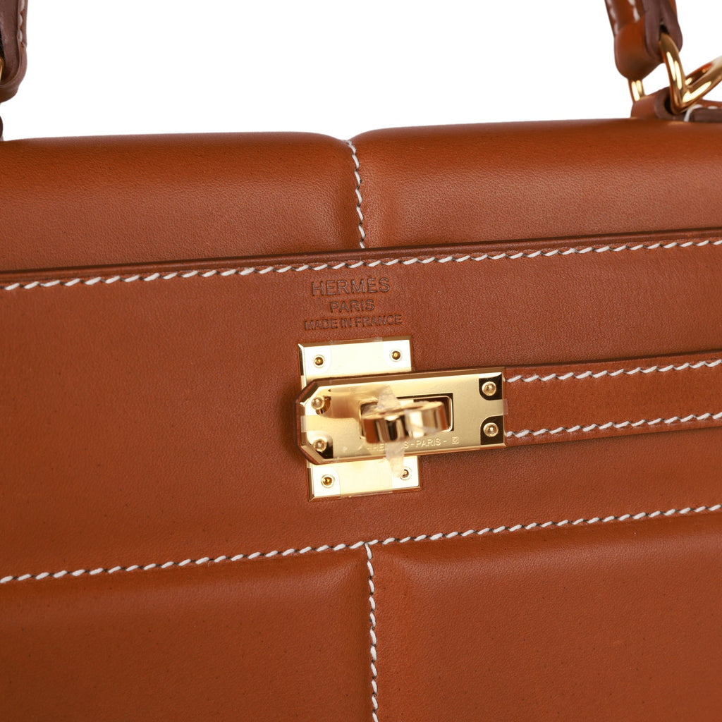 Hermes Padded Kelly 25 Fauve Barenia Gold Hardware
