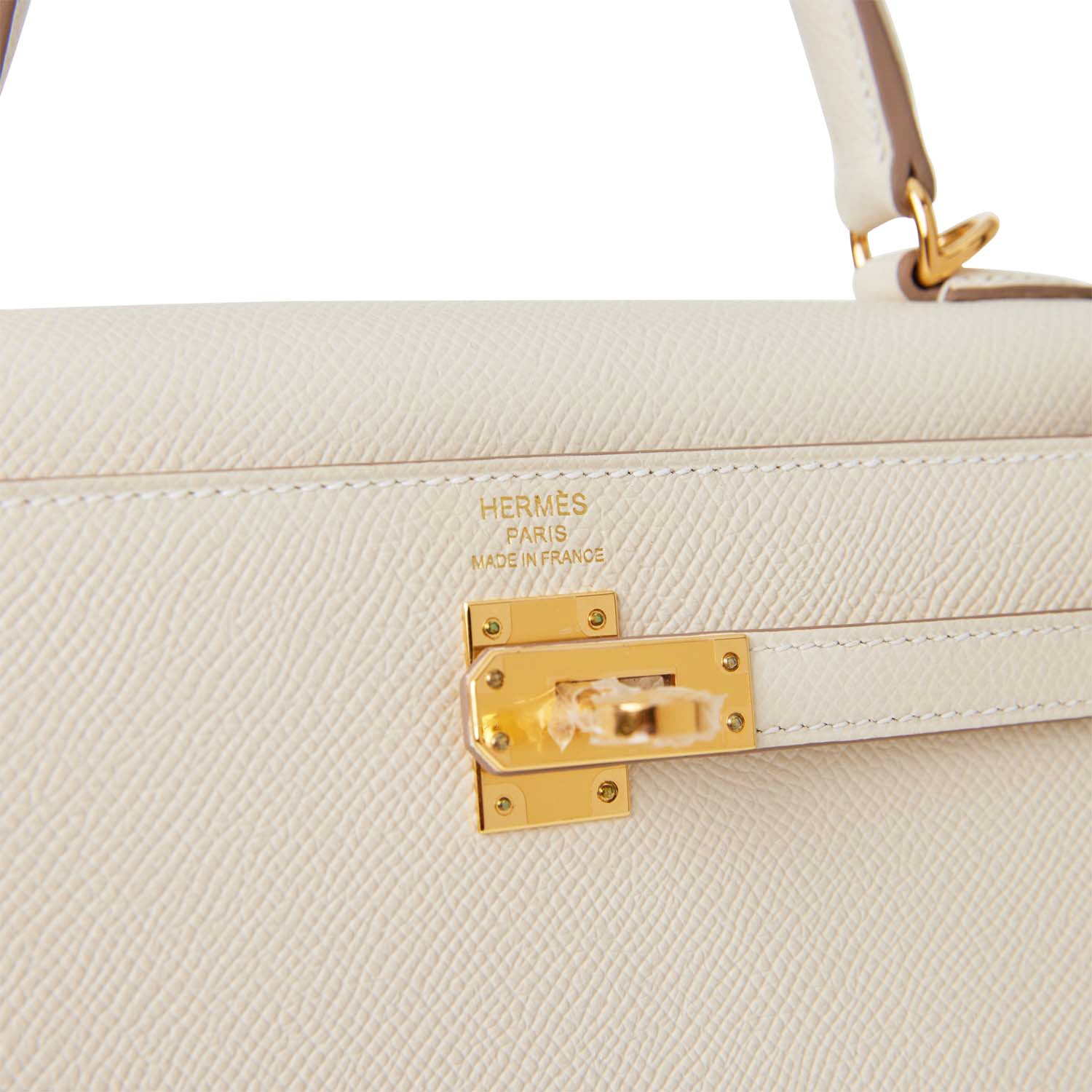Hermes Kelly Sellier 25 Craie Epsom Gold Hardware