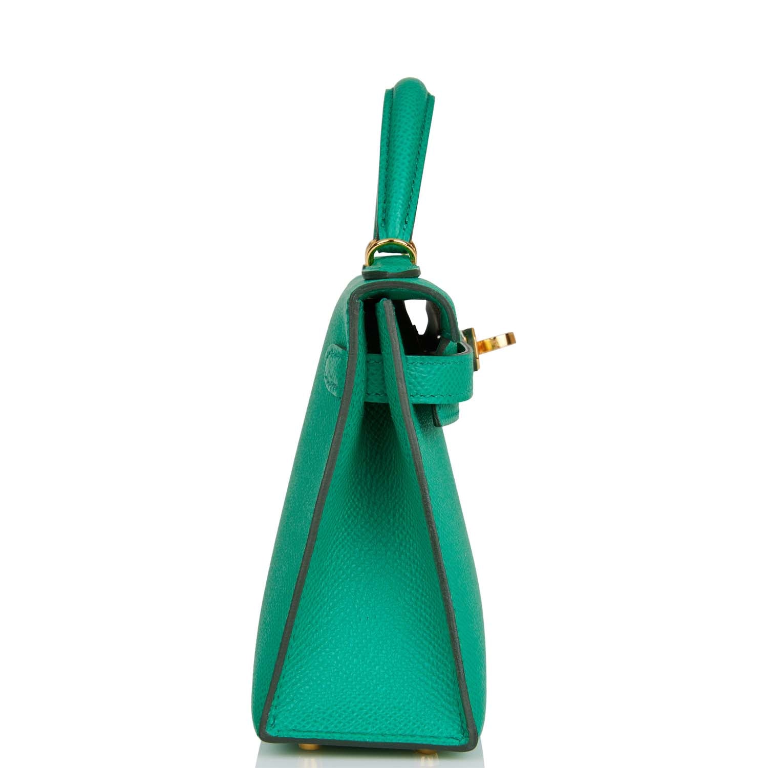 Hermes Kelly Sellier 20 Vert Jade Epsom Gold Hardware