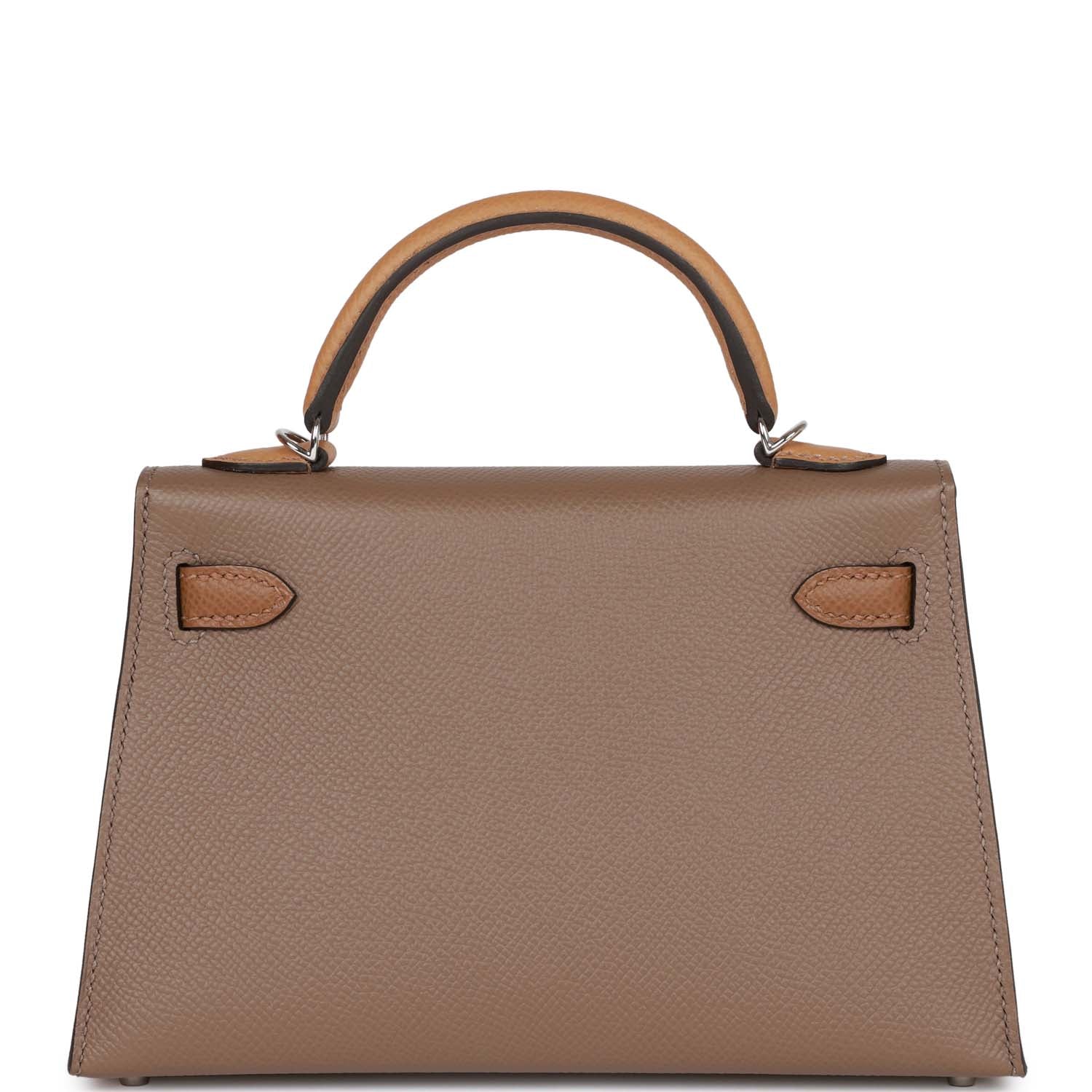Hermes Kelly Sellier 20 Tricolor Etoupe, Alezan and Biscuit Epsom Palladium Hardware