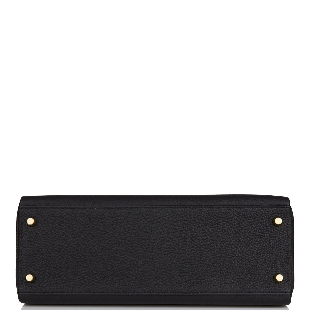 Hermes Kelly Retourne 32 Black Togo Gold Hardware
