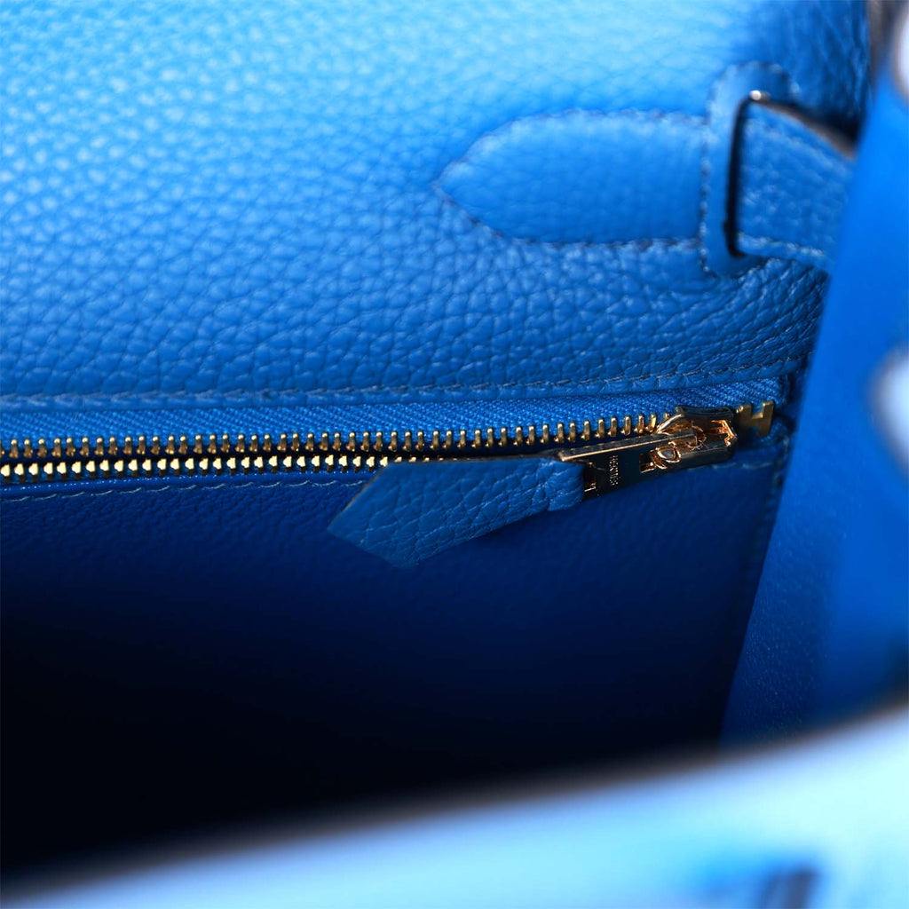 Hermes Kelly Retourne 28 Bleu France Togo Gold Hardware