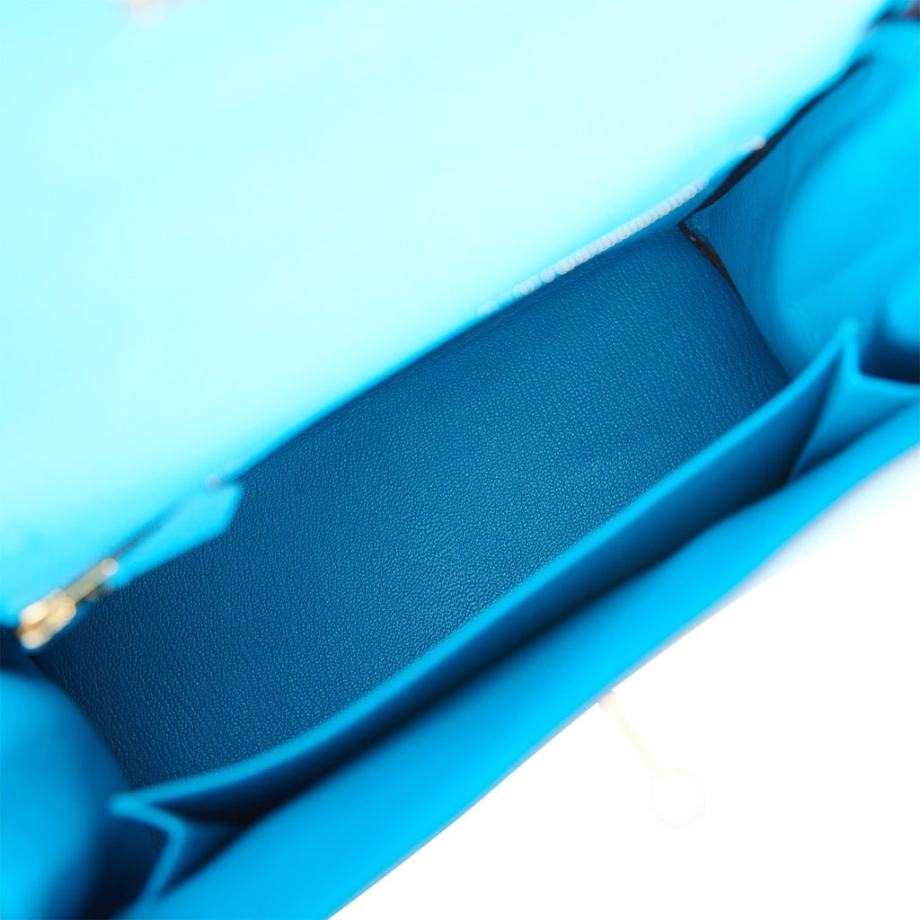 Hermes Kelly Retourne 25 Bleu Zanzibar Togo Gold Hardware