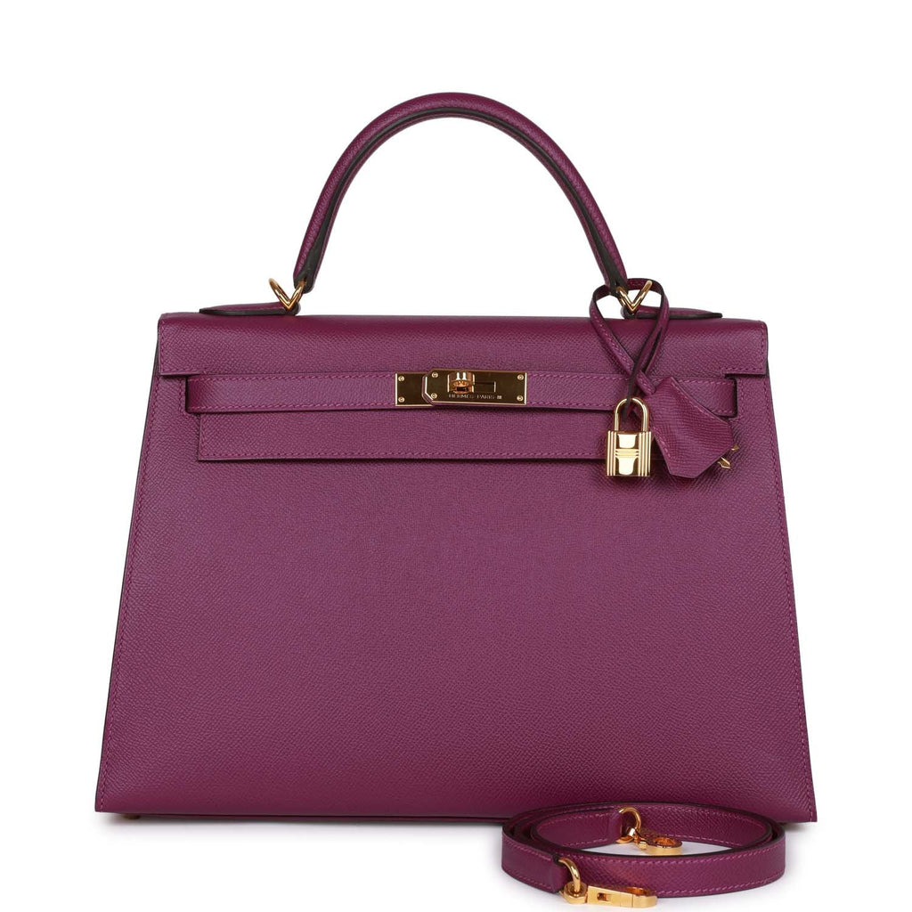 d Hermes Kelly Sellier 32 Anemone Epsom Gold Hardware