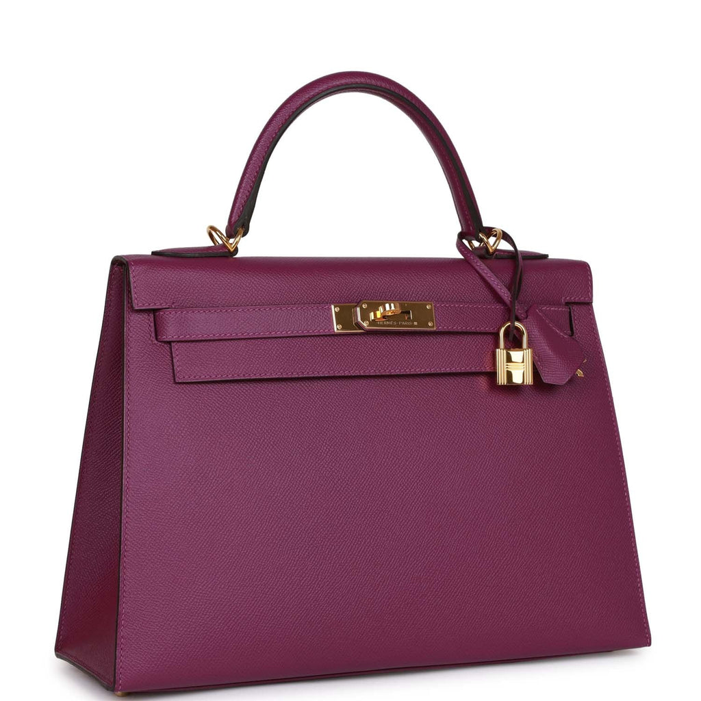 d Hermes Kelly Sellier 32 Anemone Epsom Gold Hardware