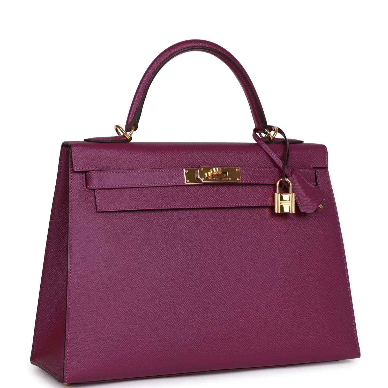 d Hermes Kelly Sellier 32 Anemone Epsom Gold Hardware