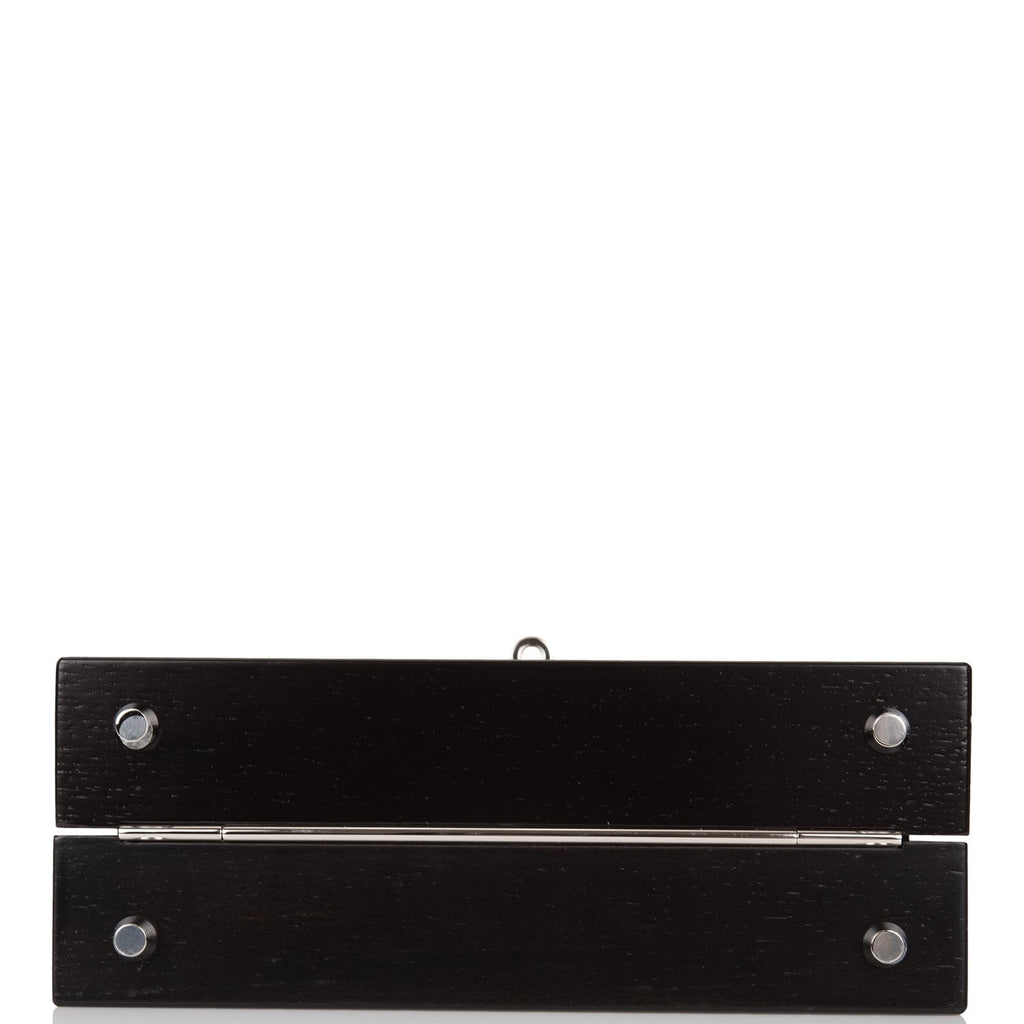 Hermes Fauve Barenia and Natural Wood "Kelly Wood" 22cm Palladium Hardware