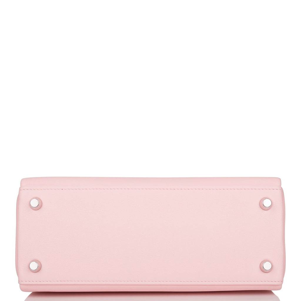 Hermes Rose Sakura Swift Retourne Kelly 25cm Palladium Hardware