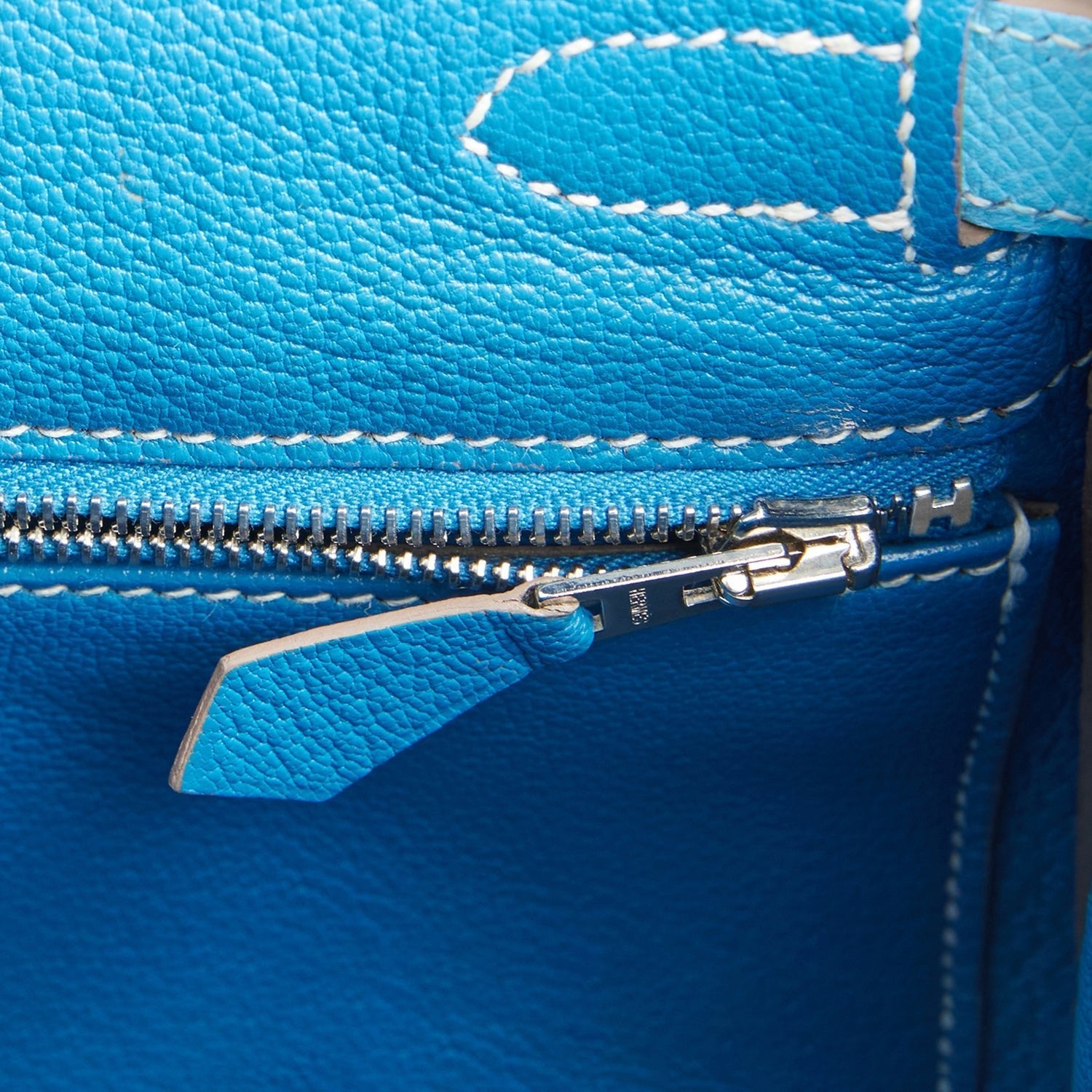Pre-owned Hermes Kelly Retourne 28 Celeste Candy Epsom Palladium Hardware