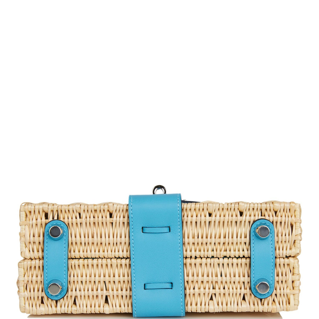 Hermes Mini Picnic Kelly 20 Bleu du Nord Swift Palladium Hardware