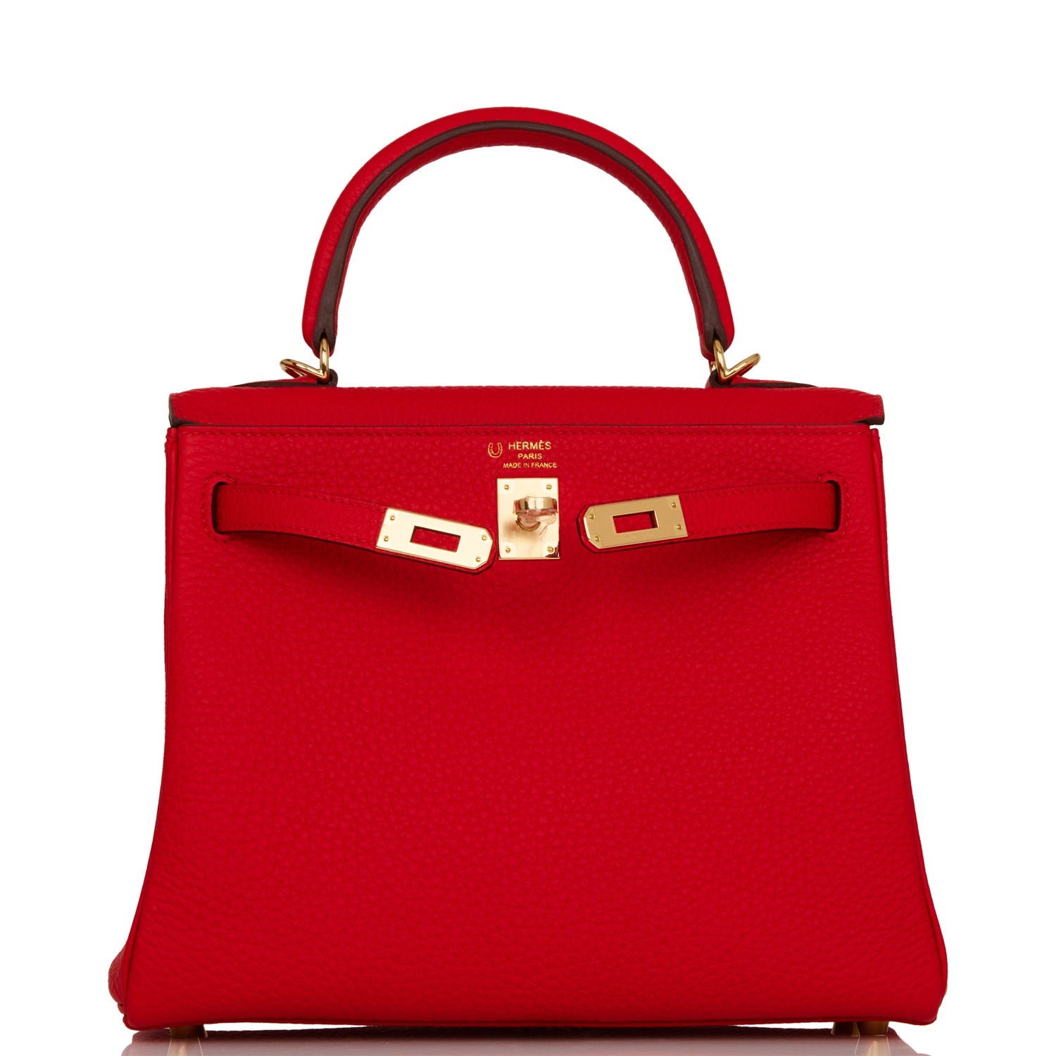 Hermes Special Order (HSS) Kelly Retourne 25 Rouge de Coeur Verso Togo Permabrass Hardware