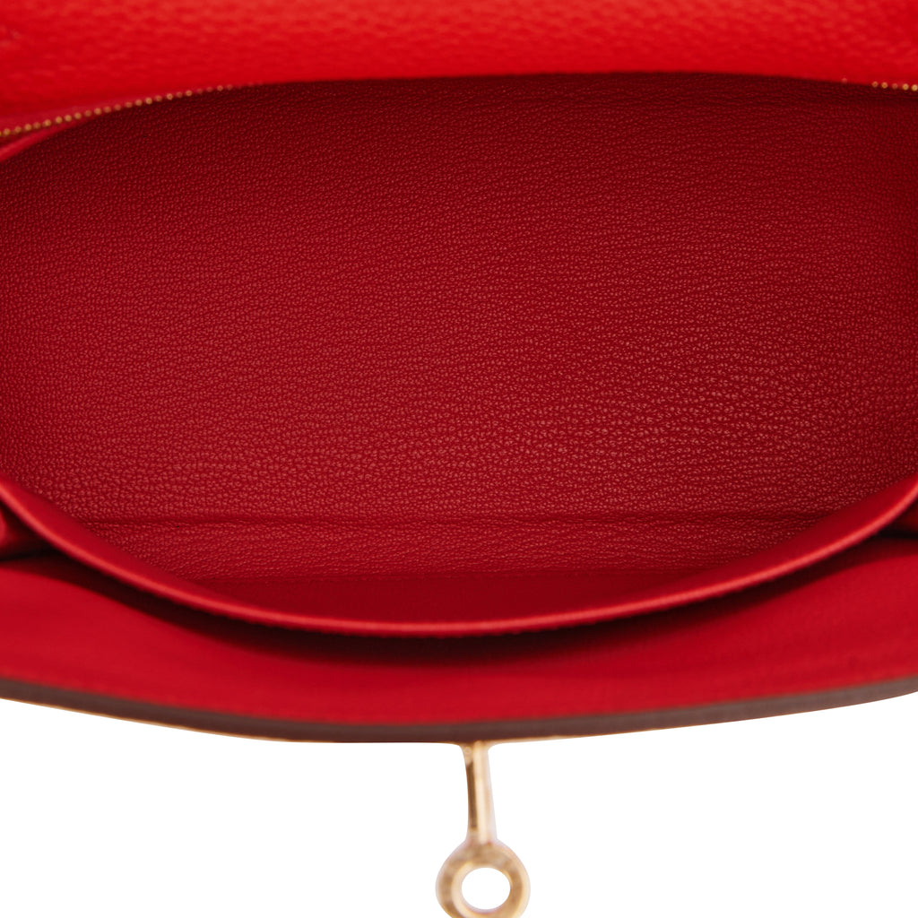 Hermes Special Order (HSS) Kelly Retourne 25 Rouge de Coeur Verso Togo Permabrass Hardware