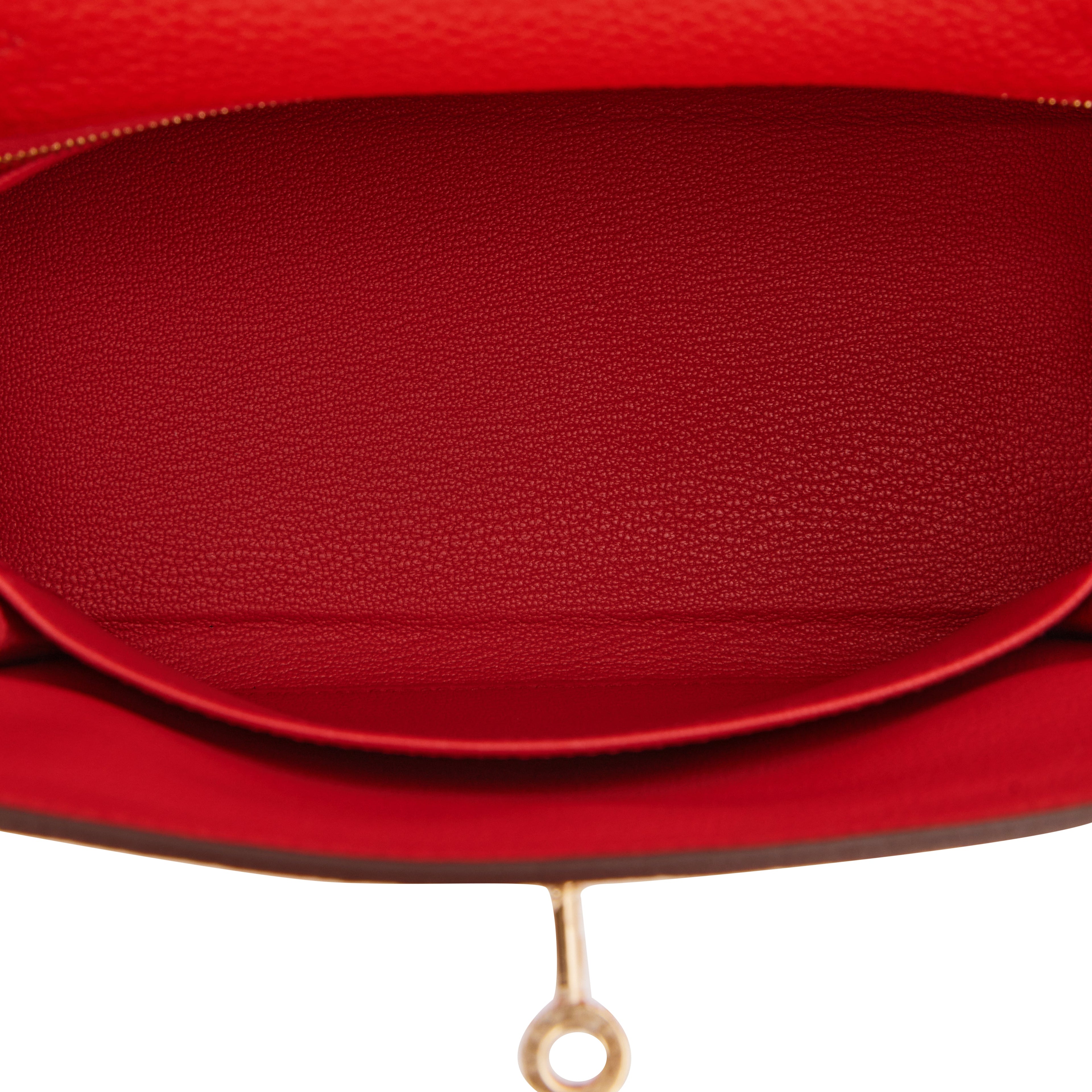 Hermes Special Order (HSS) Kelly Retourne 25 Rouge de Coeur Verso Togo Permabrass Hardware