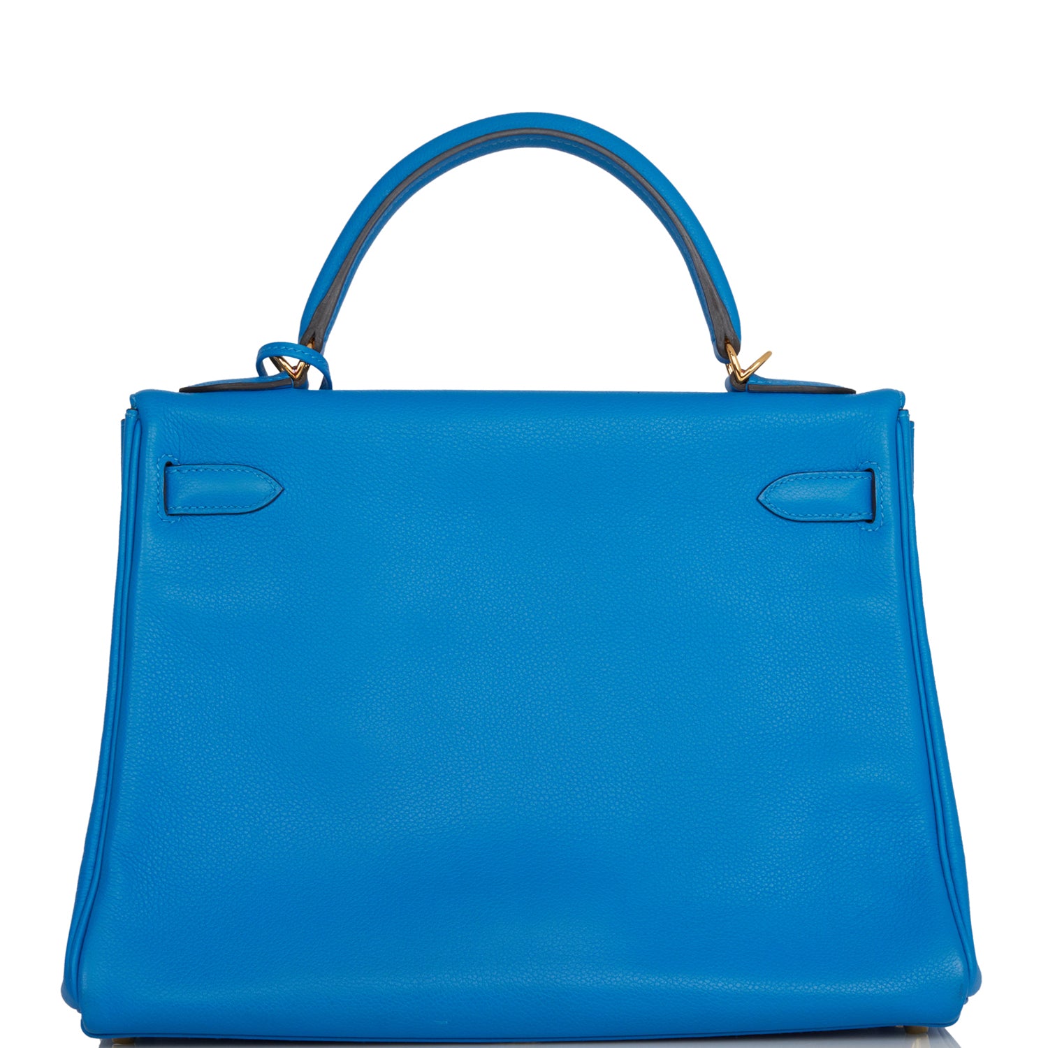 Pre-owned Hermes Kelly Retourne 32 Bleu Hydra Evercolor Gold Hardware