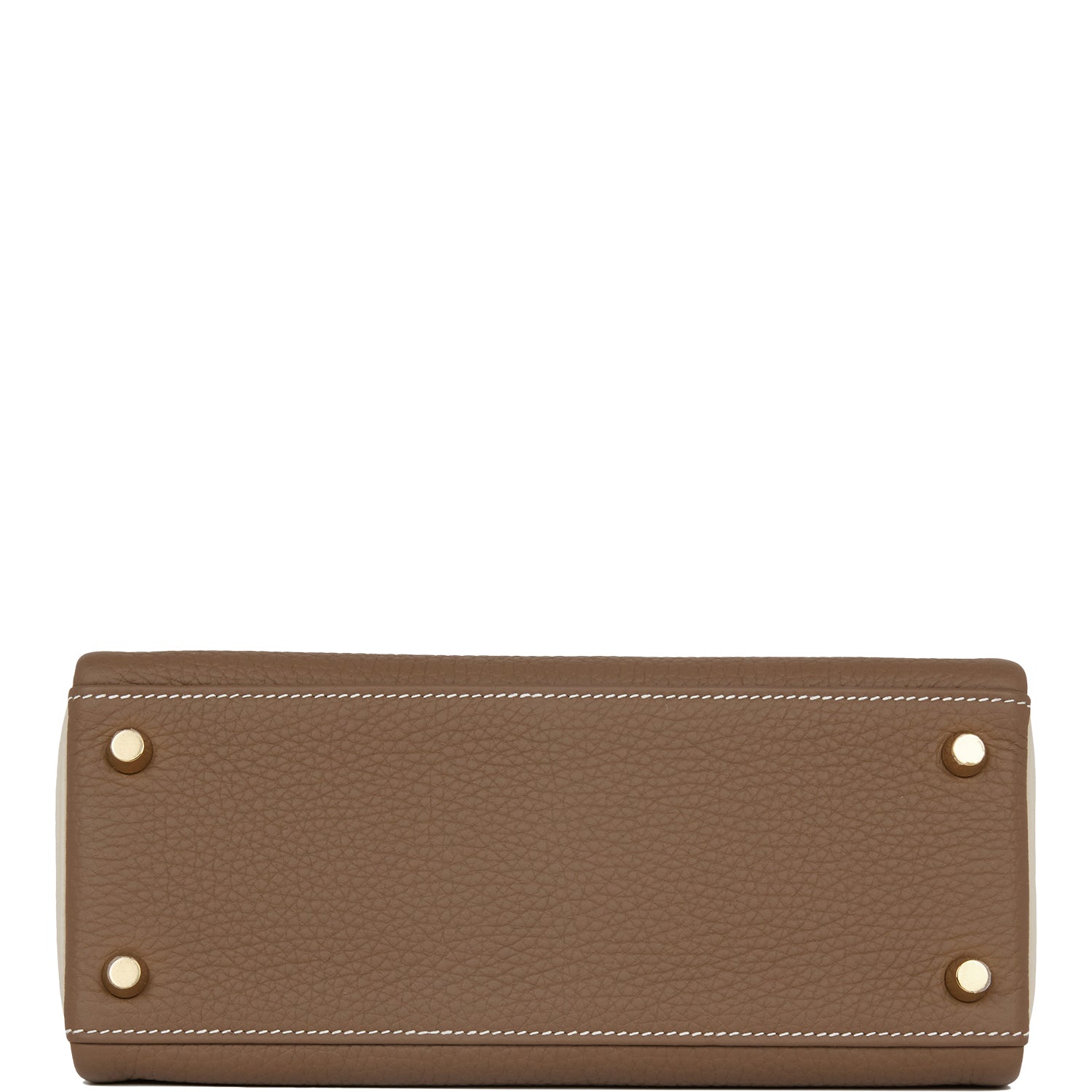 Hermes Special Order (HSS) Kelly Retourne 25 Etoupe and Craie Togo Gold Hardware