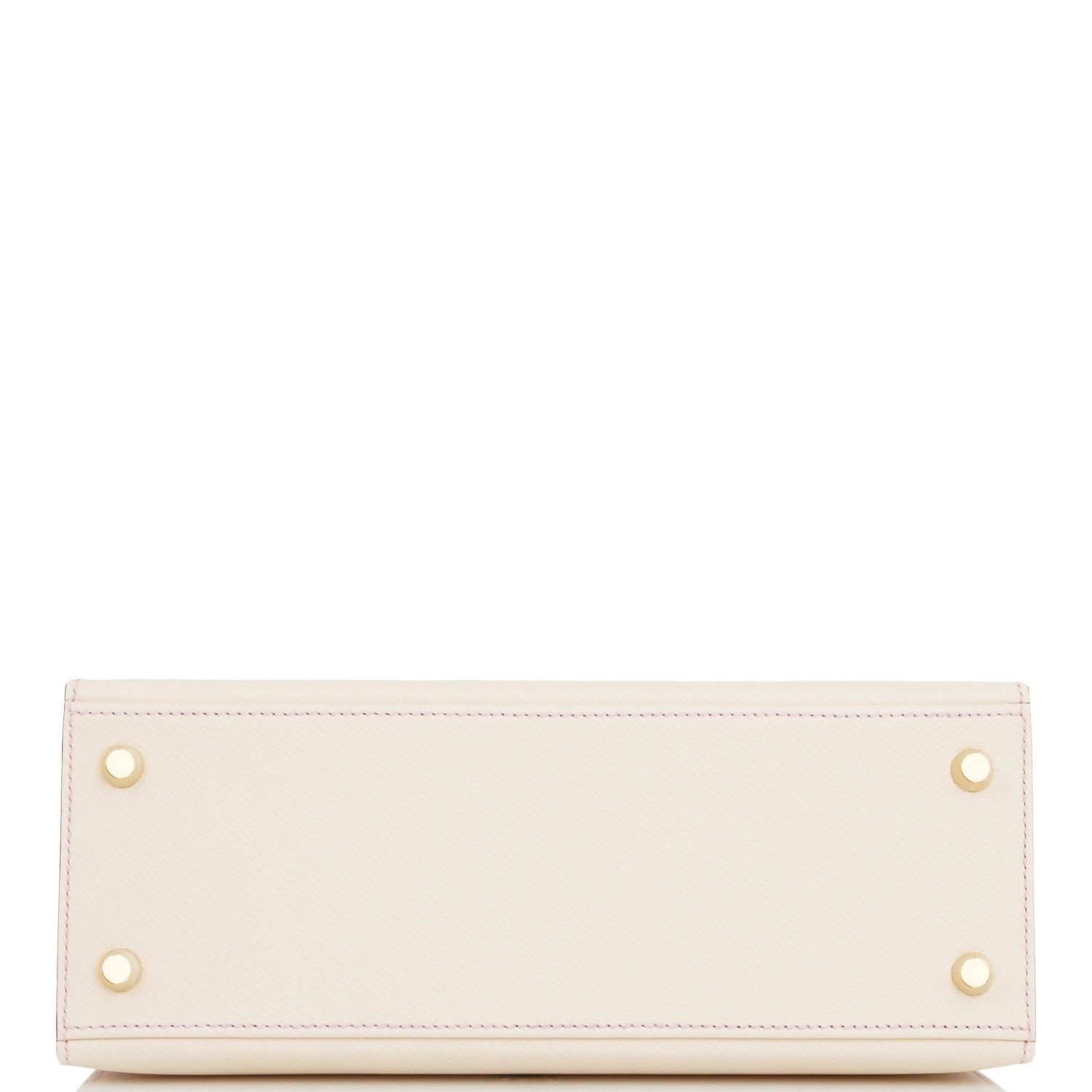 Hermes Special Order (HSS) Kelly Sellier 25 Craie and Mauve Sylvestre Epsom Gold Hardware