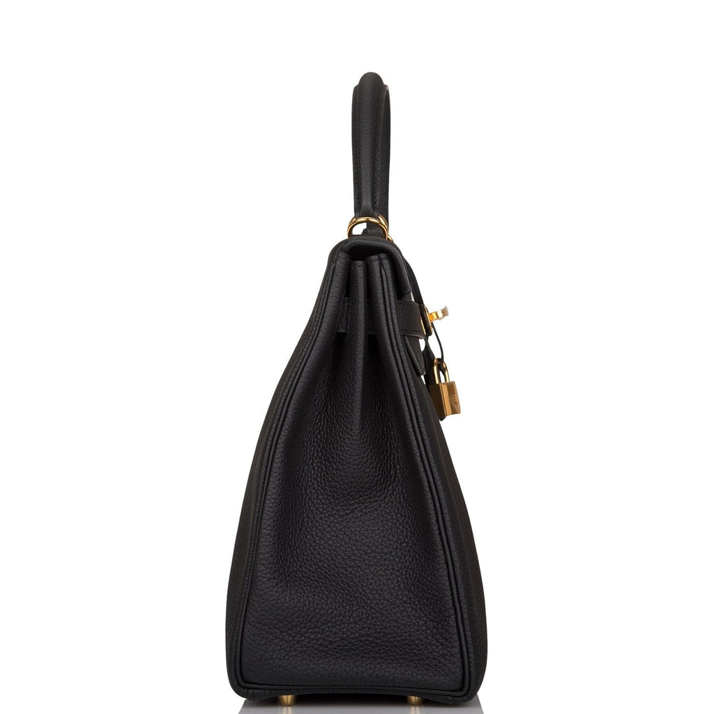 Hermes Black Togo Retourne Kelly 32cm Gold Hardware