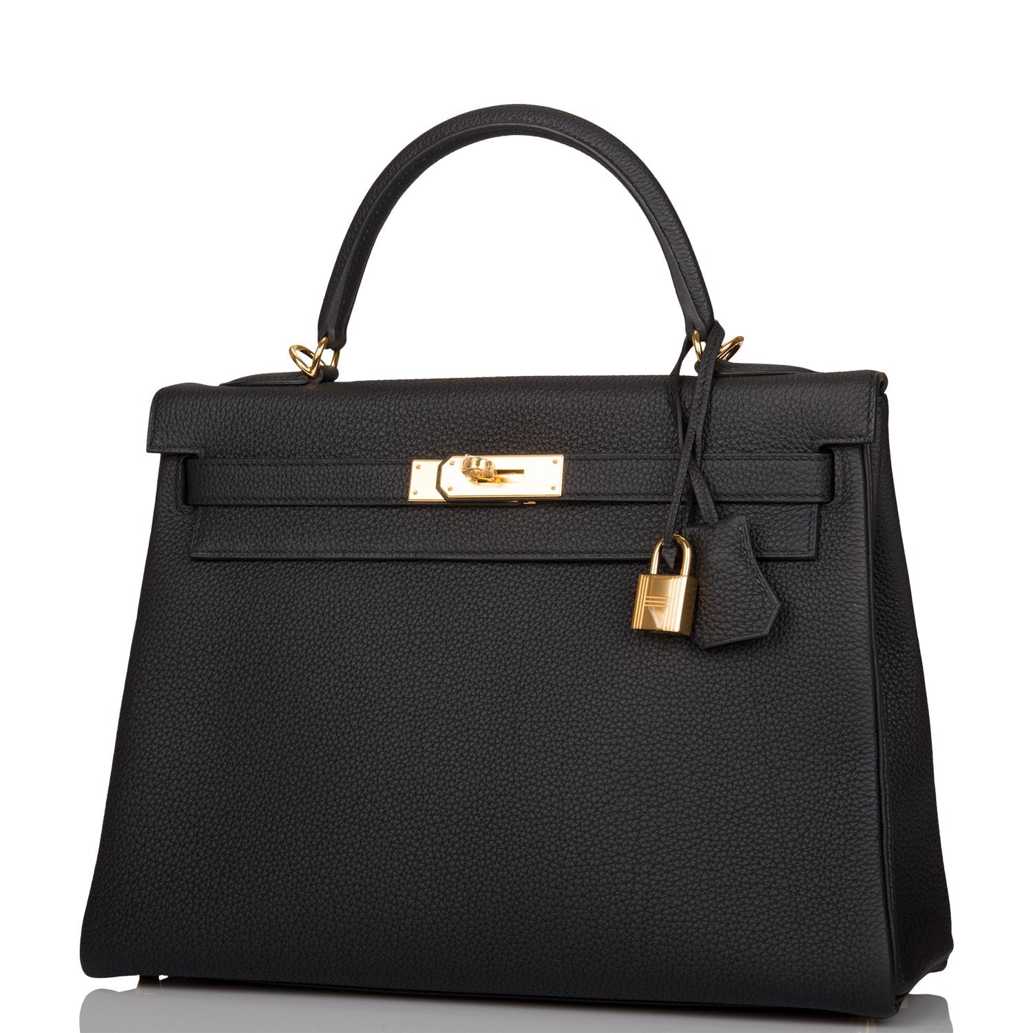 Hermes Black Togo Retourne Kelly 32cm Gold Hardware