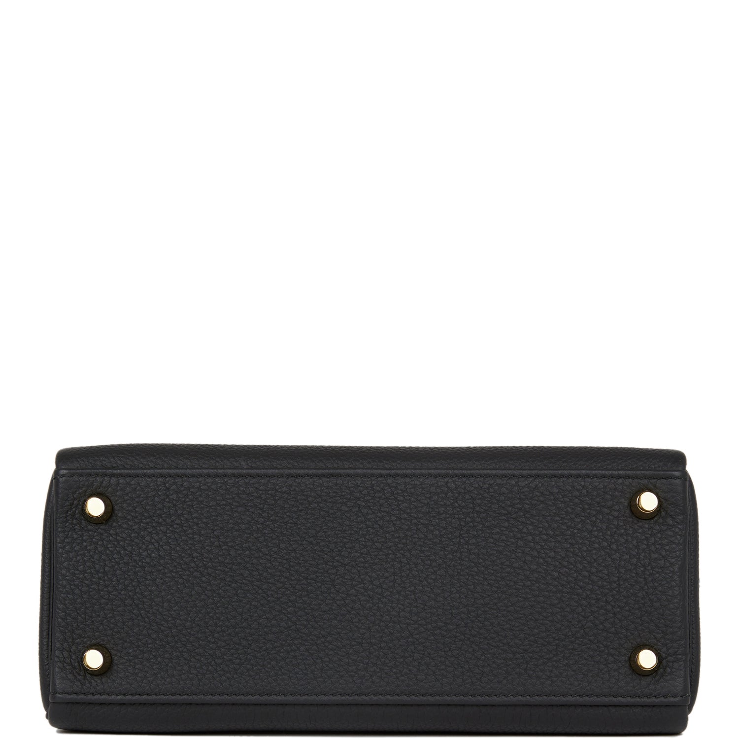 Pre-owned Hermes Kelly Retourne 25 Black Togo Gold Hardware