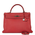 Pre-owned Hermes Kelly Retourne 35 Bougainvillea Clemence Gold Hardware