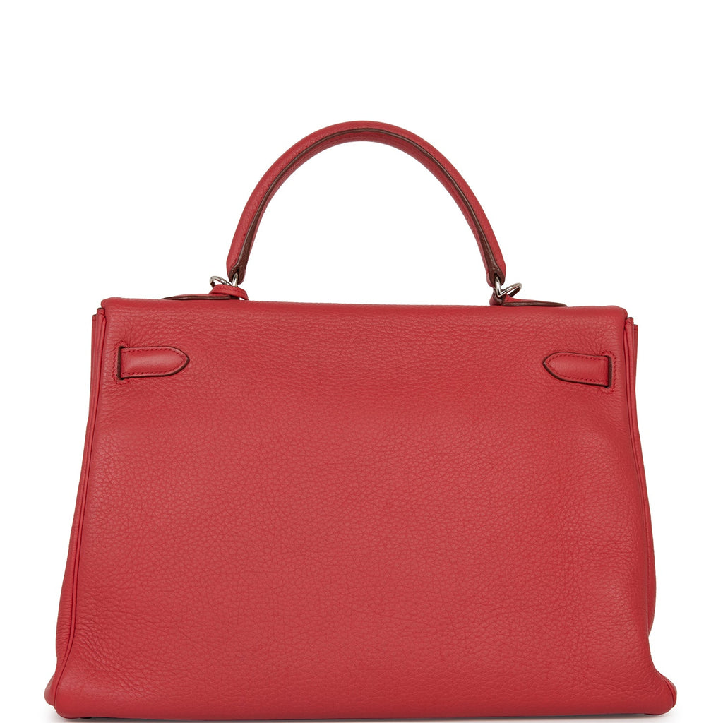 Pre-owned Hermes Kelly Retourne 35 Bougainvillea Clemence Gold Hardware