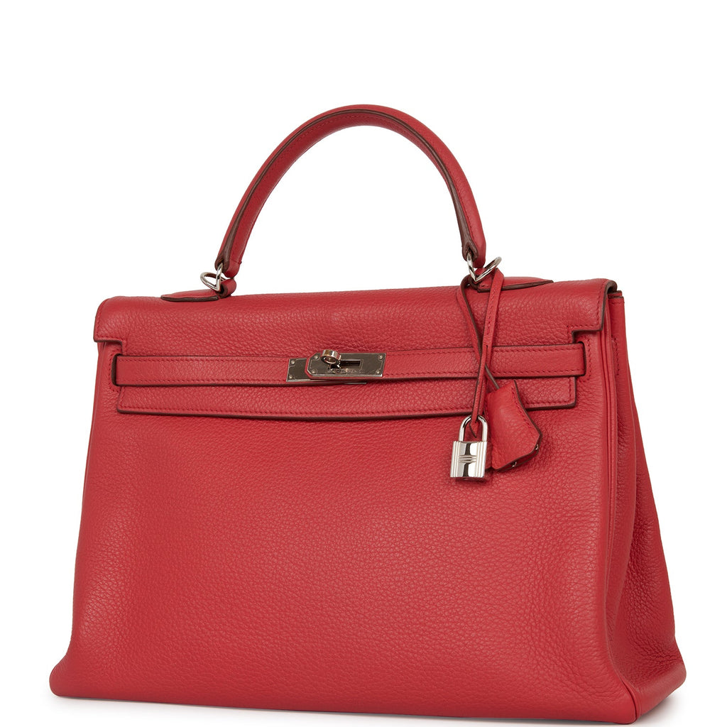 Pre-owned Hermes Kelly Retourne 35 Bougainvillea Clemence Gold Hardware