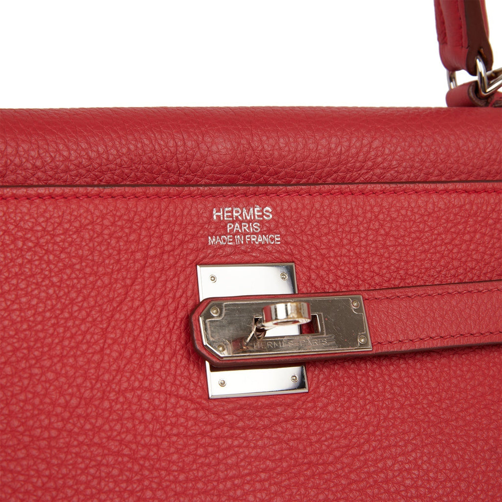 Pre-owned Hermes Kelly Retourne 35 Bougainvillea Clemence Gold Hardware