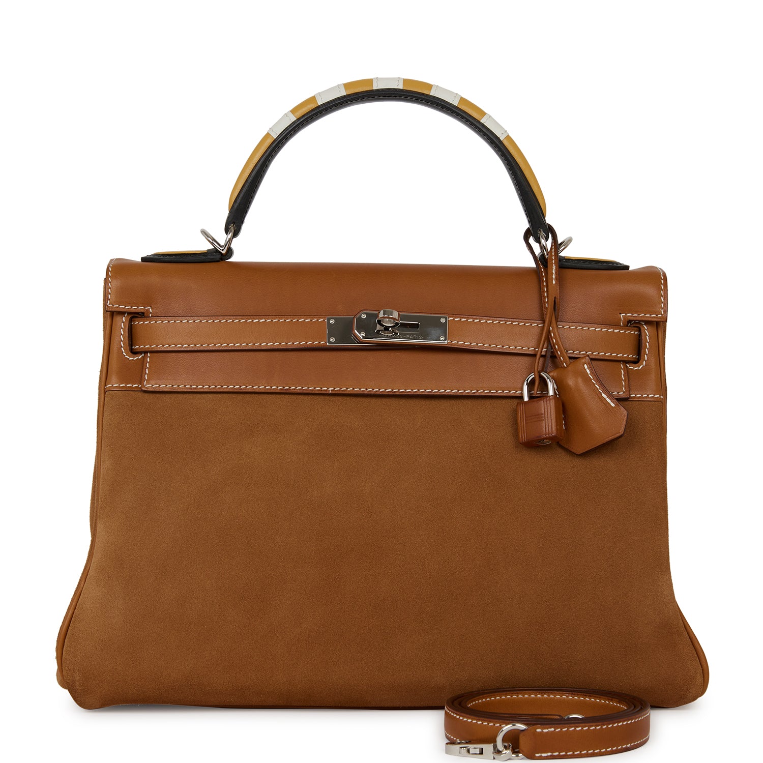 Hermes Grizzly Kelly Retourne 32 Fauve Au Galop Barenia Palladium Hardware