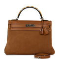 Hermes Grizzly Kelly Retourne 32 Fauve Au Galop Barenia Palladium Hardware