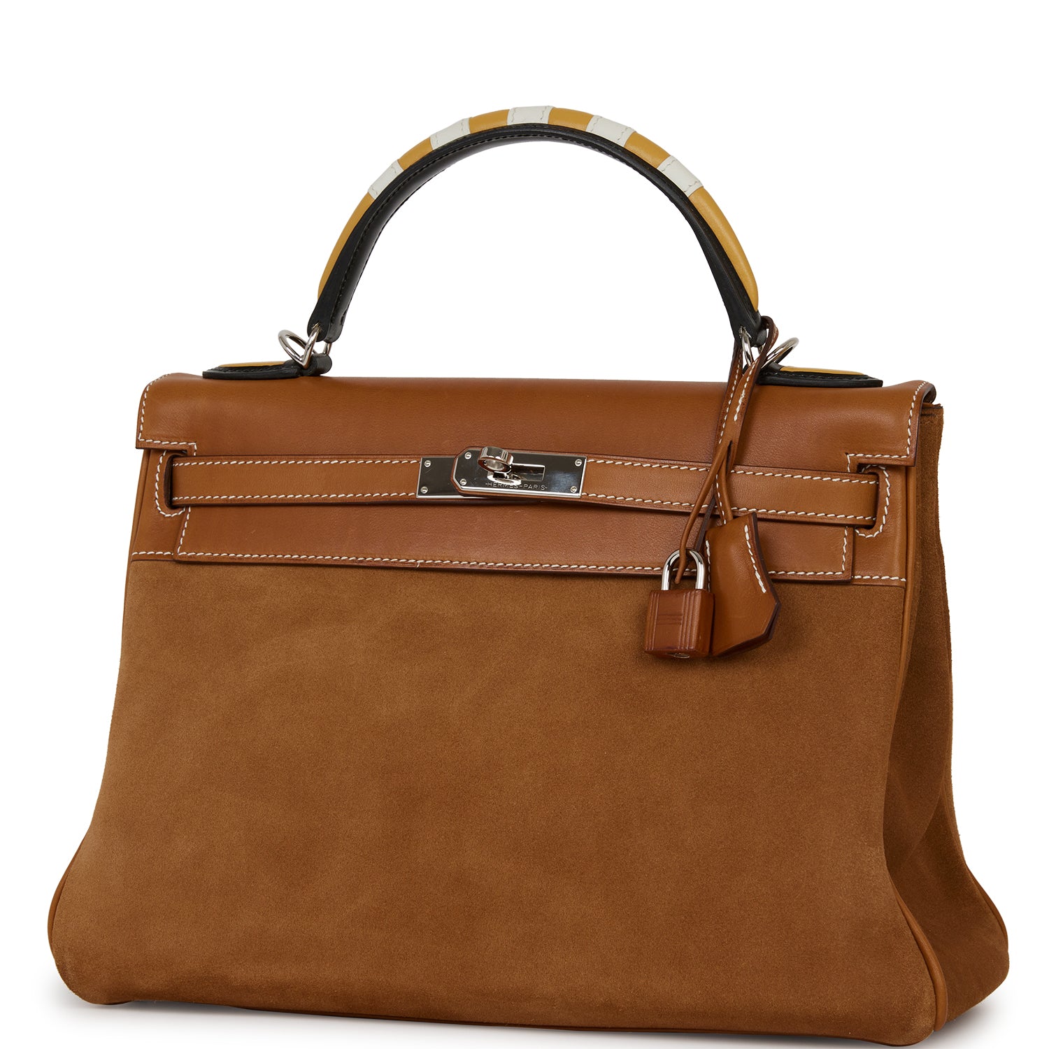 Hermes Grizzly Kelly Retourne 32 Fauve Au Galop Barenia Palladium Hardware