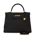 Hermes Kelly Retourne 32 Black Togo Gold Hardware (Payment 1)