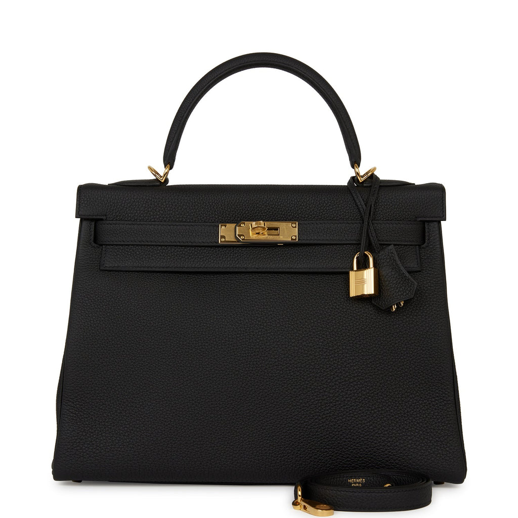 Hermes Kelly Retourne 32 Black Togo Gold Hardware (Payment 3)