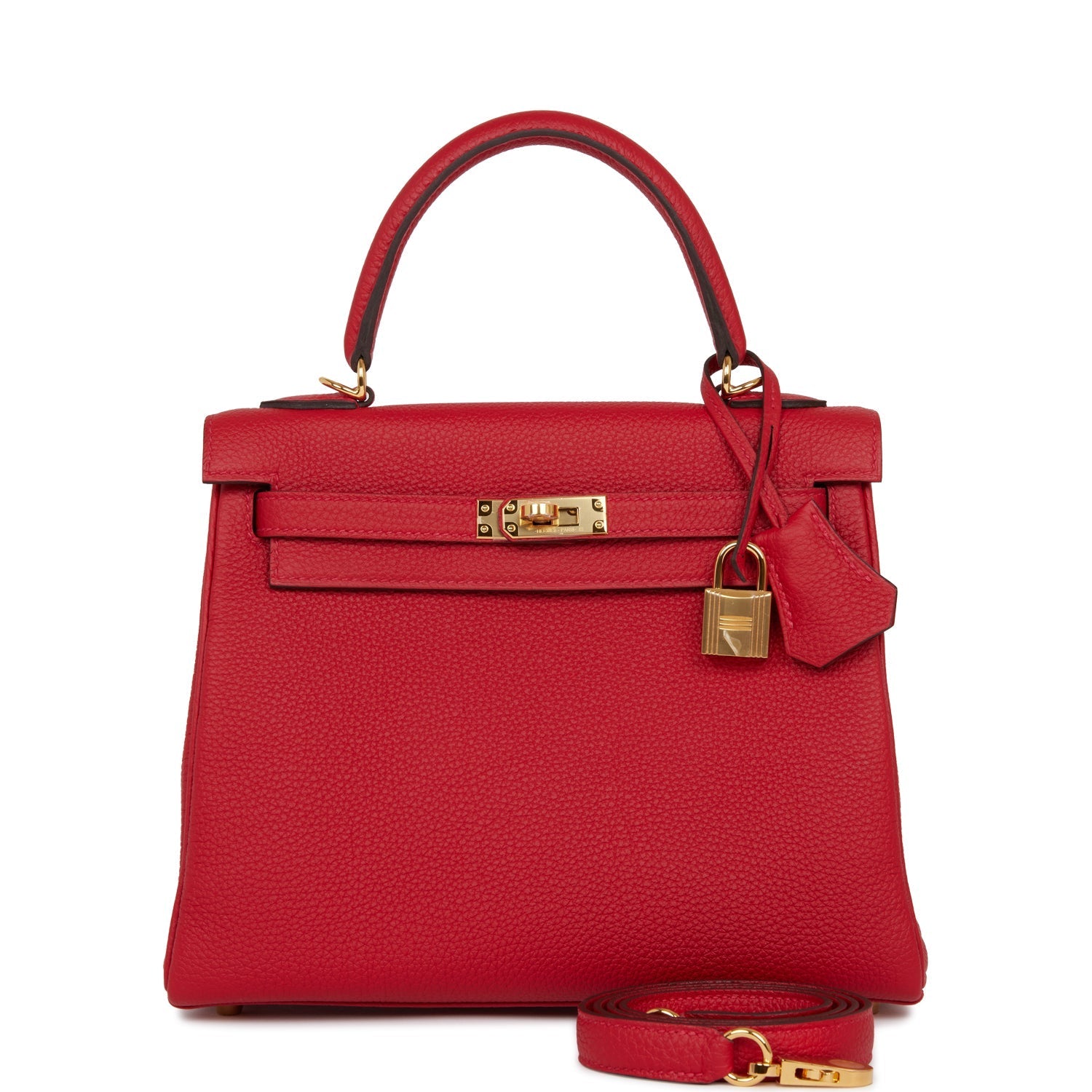 Hermes Kelly Retourne 25 Rouge Casaque Togo Gold Hardware - Payment 1