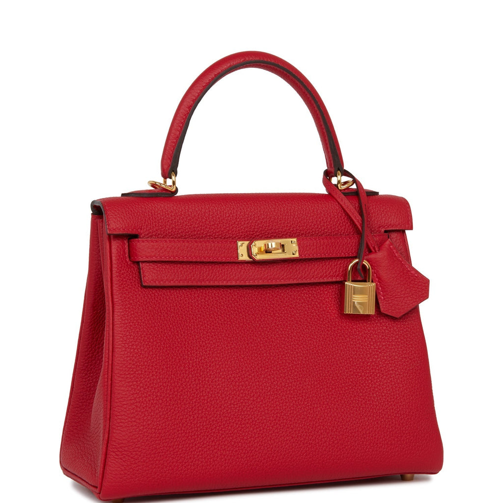 Hermes Kelly Retourne 25 Rouge Casaque Togo Gold Hardware - Payment 1