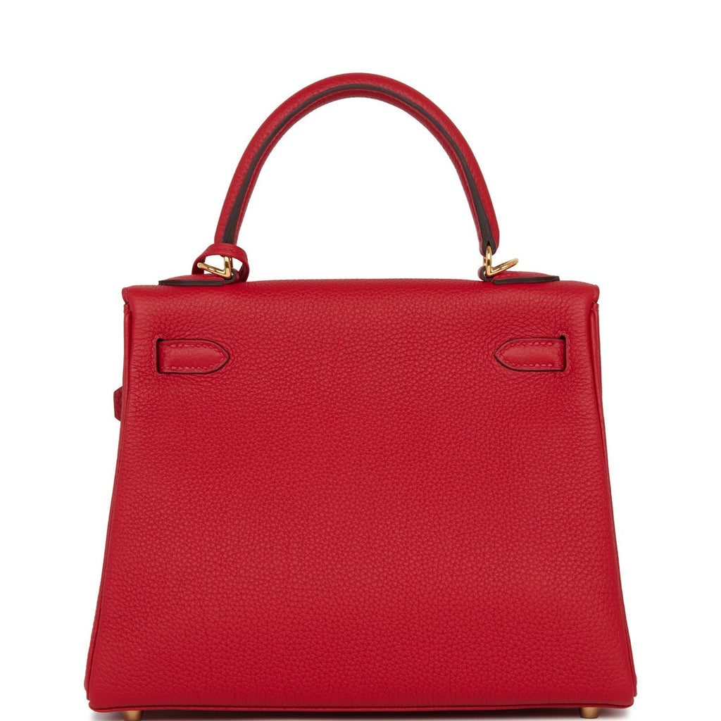Hermes Kelly Retourne 25 Rouge Casaque Togo Gold Hardware - Payment 1