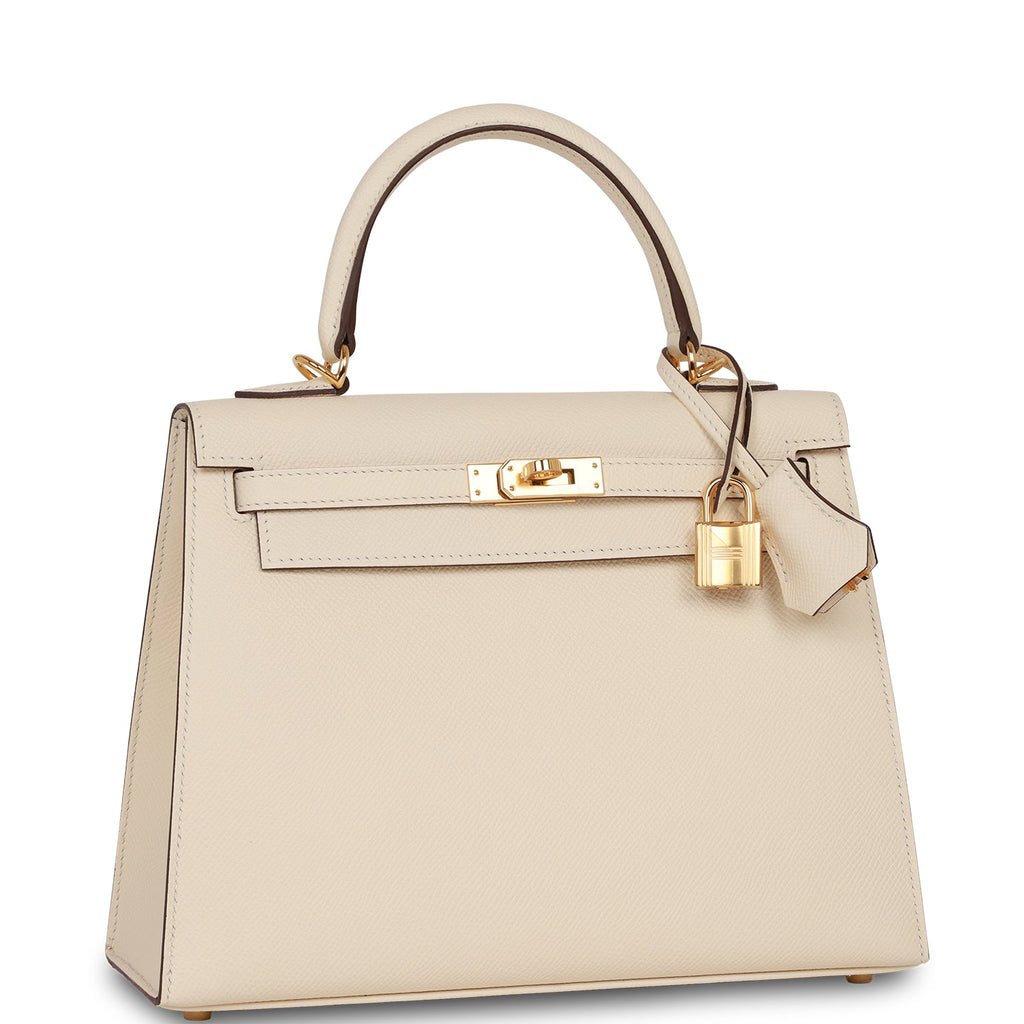 Hermes Kelly Sellier 25 Nata Epsom Gold Hardware Deposit 2
