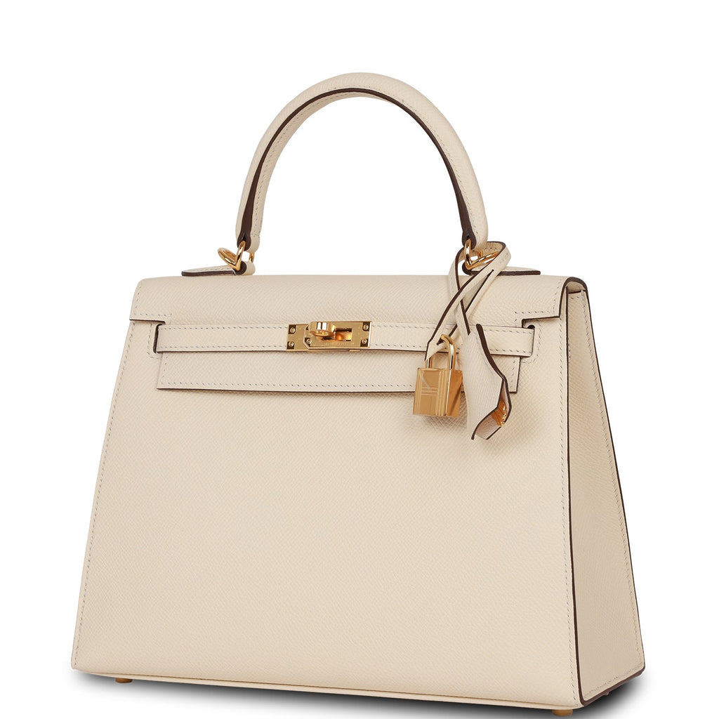 Hermes Kelly Sellier 25 Nata Epsom Gold Hardware Deposit 2