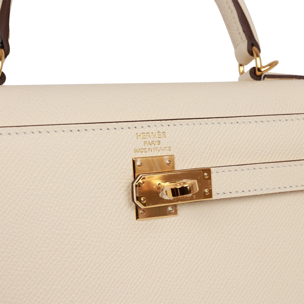 Hermes Kelly Sellier 25 Nata Epsom Gold Hardware Deposit 2